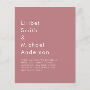 ETAT Rose Staub MONOCHROM Hochzeit Flyer