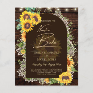 ETAT Sonnenblumen Lichter Spitze Hochzeit EINLADUN Flyer