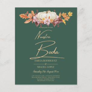 ETAT Spanische HOCHZEIT Kürbis Grün Gold Hochzeit Flyer