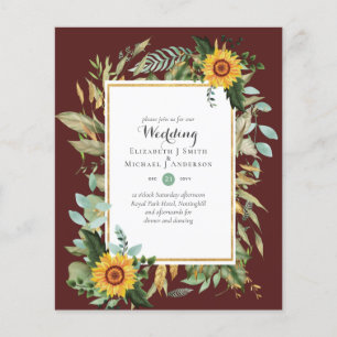 ETAT Sunflowers Eukalyptus Grünzeug Hochzeit Flyer
