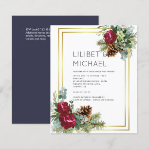 ETAT Winter Blaue Distel Hochzeitseinladungen