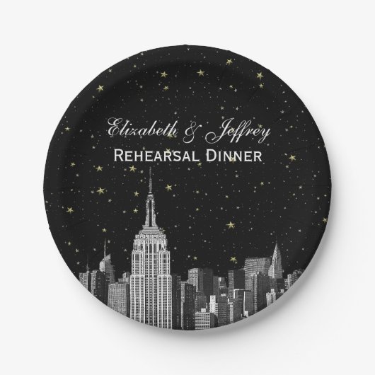 Etch NYC ESB Skyline Star DIY BG Pappteller (Vorderseite)