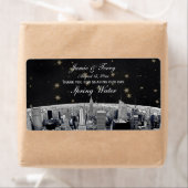 Etch NYC Skyline 2 Black Gold Star H Wasserflasche (Insitu)