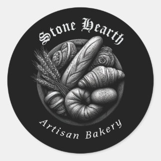 Etched Bread Basket Thank You Classic Round Stick Runder Aufkleber