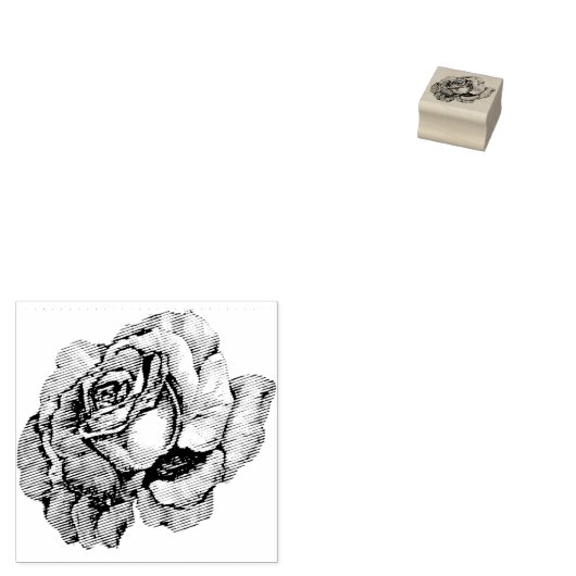 Etched Fluffy Open Rose Gummistempel (Stempel)