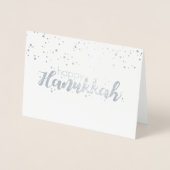 Etched Foil Happy Hanukkah Snow Bubbles Foto Card Folienkarte (Vorderseite)