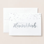 Etched Foil Happy Hanukkah Snow Bubbles Foto Card Folienkarte (Vorderseite mit Umschlag)