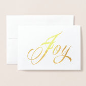 Etched Foil JOY Holiday Card Folienkarte (Vorderseite mit Umschlag)