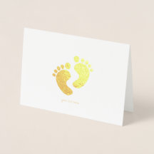 Etched Gold Foil Baby Feet Grußkarten
