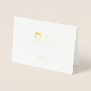 Etched Gold Foil Bride & Bride Wedding Cards Folienkarte