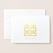 Etched Gold Foil Double Happy Card