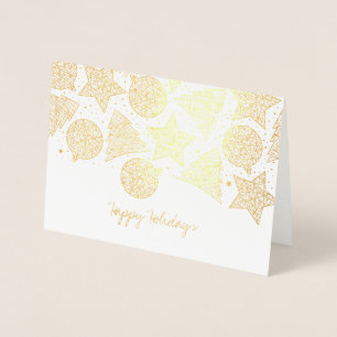 Etched Gold Foil Holiday Patterns Weihnachtskarten Folienkarte