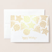 Etched Gold Foil Holiday Patterns Weihnachtskarten Folienkarte (Vorderseite mit Umschlag)
