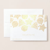 Etched Gold Foil Holiday Patterns Weihnachtskarten Folienkarte (Rückseite mit Umschlag)