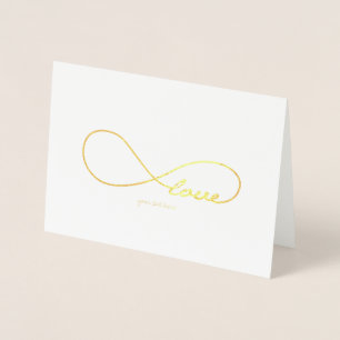 Etched Gold Foil Infinity LIEBE Grußkarten Folienkarte