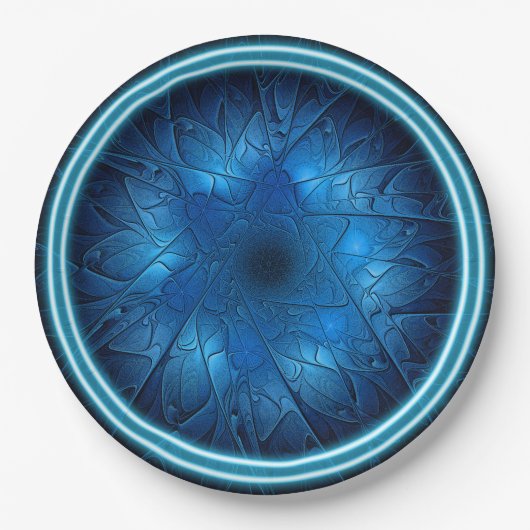 Etched-Look Blue Fraktal Star von David Pappteller (Vorderseite)