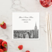Etched Look NYC Skyline Silhouette, ESB Serviette (Beispiel)