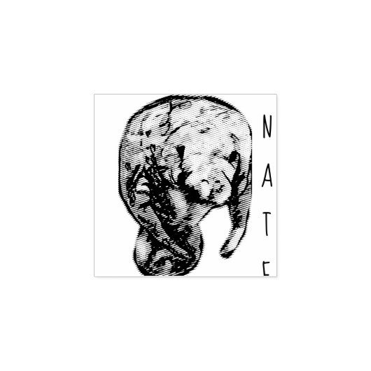 Etched Manate Gummistempel (Prägung)