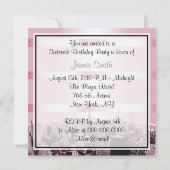 Etched NYC Skyline 2P Pink Blue Rbn H Sweet 16 Pty Einladung (Rückseite)