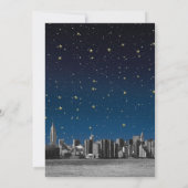 Etched NYC Skyline #3 Starry Blu Sunset Sweet 16 V Einladung (Rückseite)