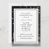 Etched NYC Skyline Black BG White Heart Sweet 16 V Einladung (Rückseite)