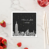 Etched NYC Skyline Starry DIY BG Wedding Serviette (Beispiel)