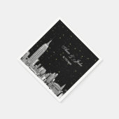 Etched NYC Skyline Starry DIY BG Wedding Serviette (Ecke)