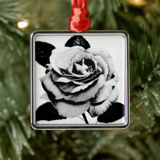 Etched Rose Ornament Aus Metall (Baum)