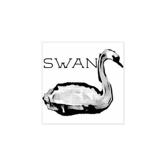 Etched Swan Gummistempel (Prägung)