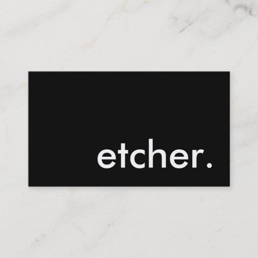 Etcher. Visitenkarte (Vorderseite)