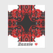 Eternal Abstract Red Black White Fluid Art Aufkleber (Blatt)