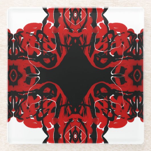 Eternal Abstract Red Black White Fluid Art Glasuntersetzer (Vorderseite)