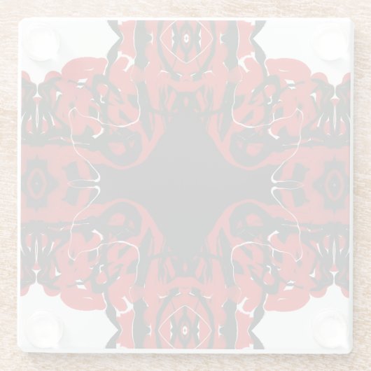 Eternal Abstract Red Black White Fluid Art Glasuntersetzer (Rückseite)