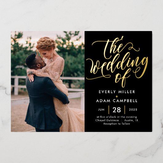 Eternal Bliss Real Foil Foto Hochzeit Einladung F (Vorderseite)