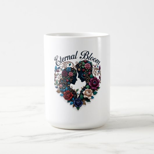 Eternal Bloom Embrace T-Shirt | Intricate Couple Kaffeetasse (Mittel)