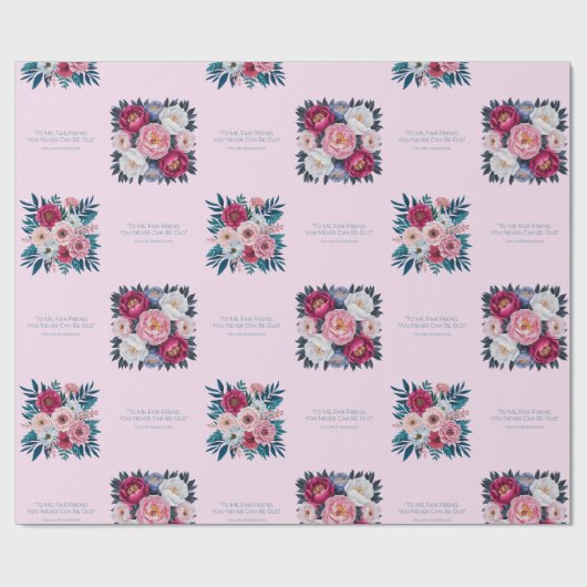 Eternal Bloom - Shakespearean Floral Wrapping Geschenkpapier (Flach)