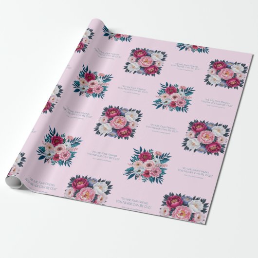 Eternal Bloom - Shakespearean Floral Wrapping Geschenkpapier (Ungerollt)