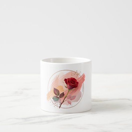 Eternal Blush: A Modern Rose in Abstract Harmony Espressotasse (Vorderseite)