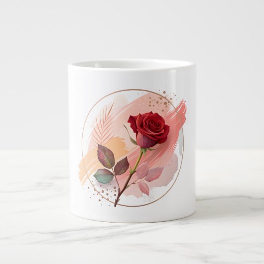 Eternal Blush: A Modern Rose in Abstract Harmony Jumbo-Tasse (Vorderseite)