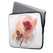 Eternal Blush: A Modern Rose in Abstract Harmony Laptopschutzhülle (Vorderseite Links)