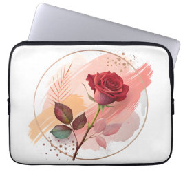 Eternal Blush: A Modern Rose in Abstract Harmony Laptopschutzhülle