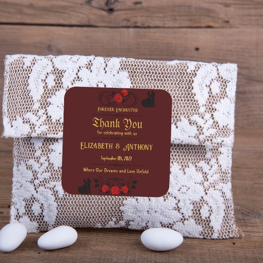 Eternal Bond Wedding Quadratischer Aufkleber