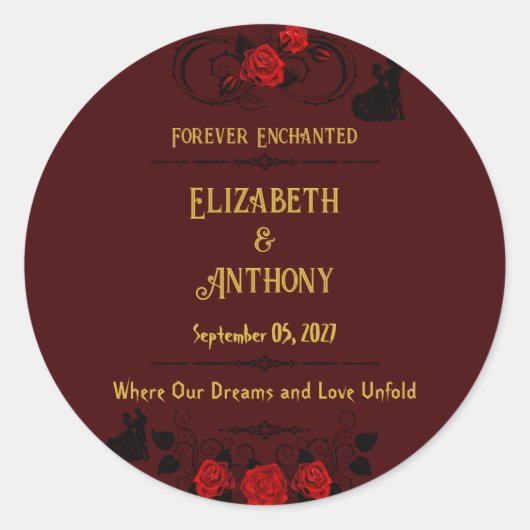 Eternal Bond Wedding Runder Aufkleber (Vorderseite)