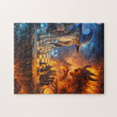 Eternal Checkmate: Wizard vs Demon Chess Duel Puzzle (Horizontal)