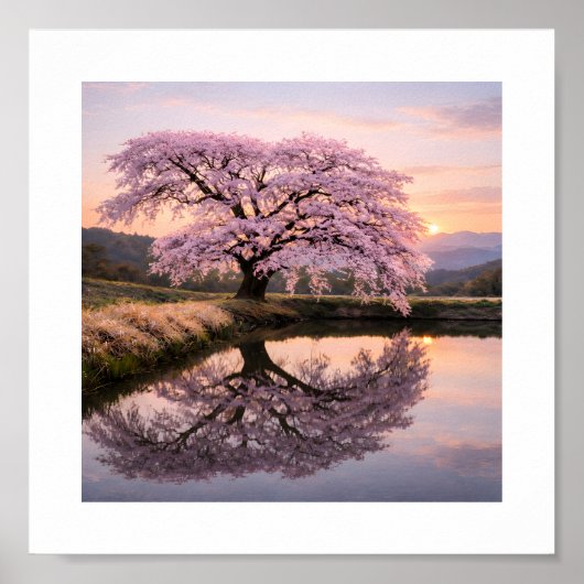 Eternal Cherry Blossom Reflection –  Art Print Poster (Vorne)
