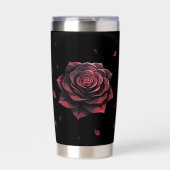 Eternal Crimson Rose - Gothic Noir Thermobecher (Vorderseite)