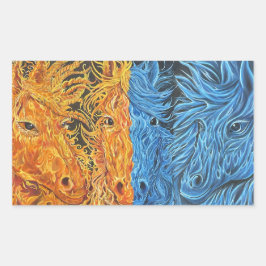 Eternal Equilibrium-Pferde-Zwillingsflames Rechteckiger Aufkleber