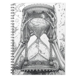 Eternal Flow Vintage Hourglass Ink Sketch Notebook Notizblock