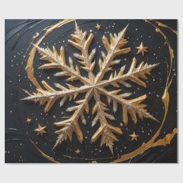 Eternal Frost – Golden Snowflake Glam Gift Wrap Geschenkpapier
