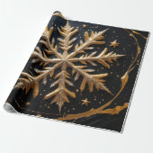 Eternal Frost – Golden Snowflake Glam Gift Wrap Geschenkpapier (Ungerollt)